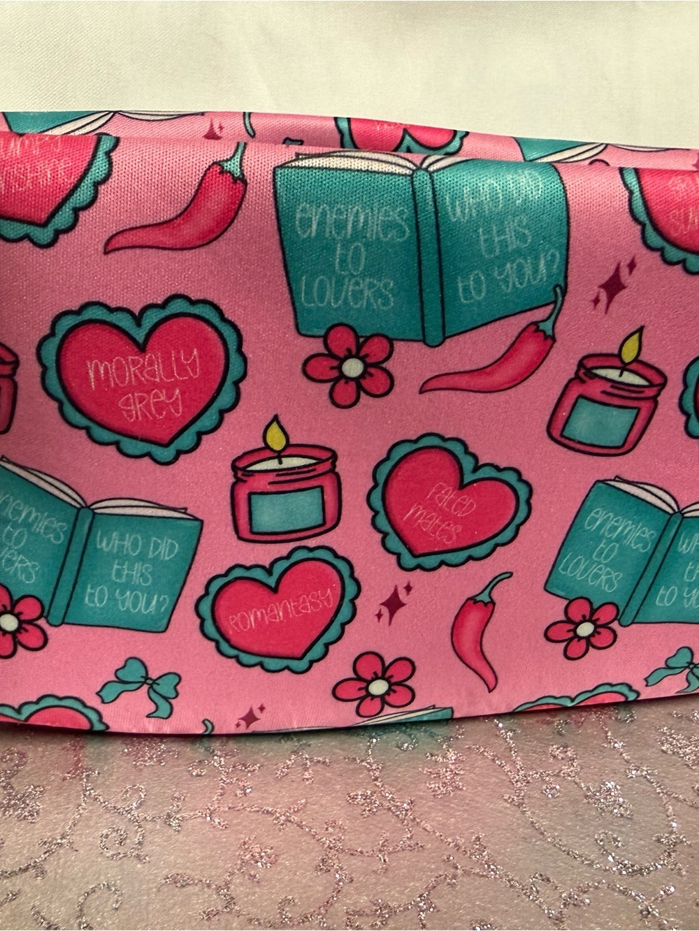 Pink Patterned makeup bag x two. You get both. Both brand new.